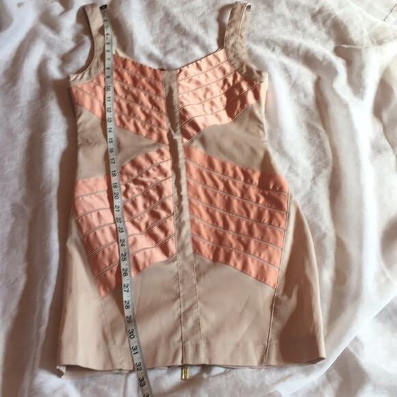 Wish pink patterned exposed zipper sheath dress, small - Picture 3 of 8